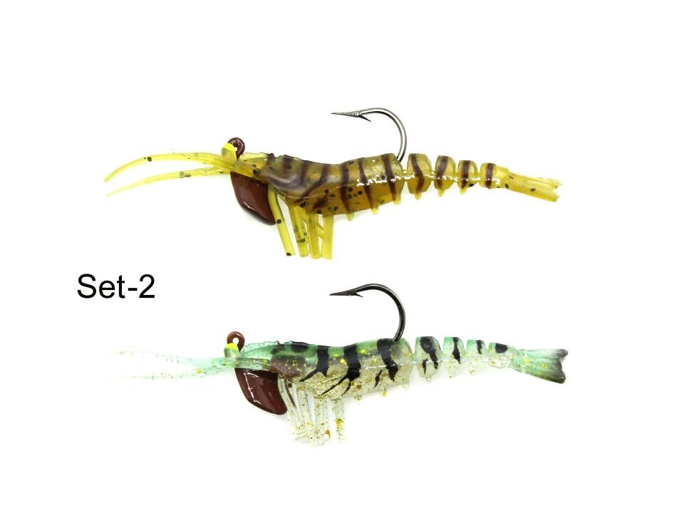 Captain 3048 Magic Shrimp 2li SET 3D Silikon Karides 50mm 3.7gr Suni Yem
