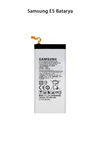 Samsung E5 Telefonlarla Uyumlu Batarya 2400 mAh