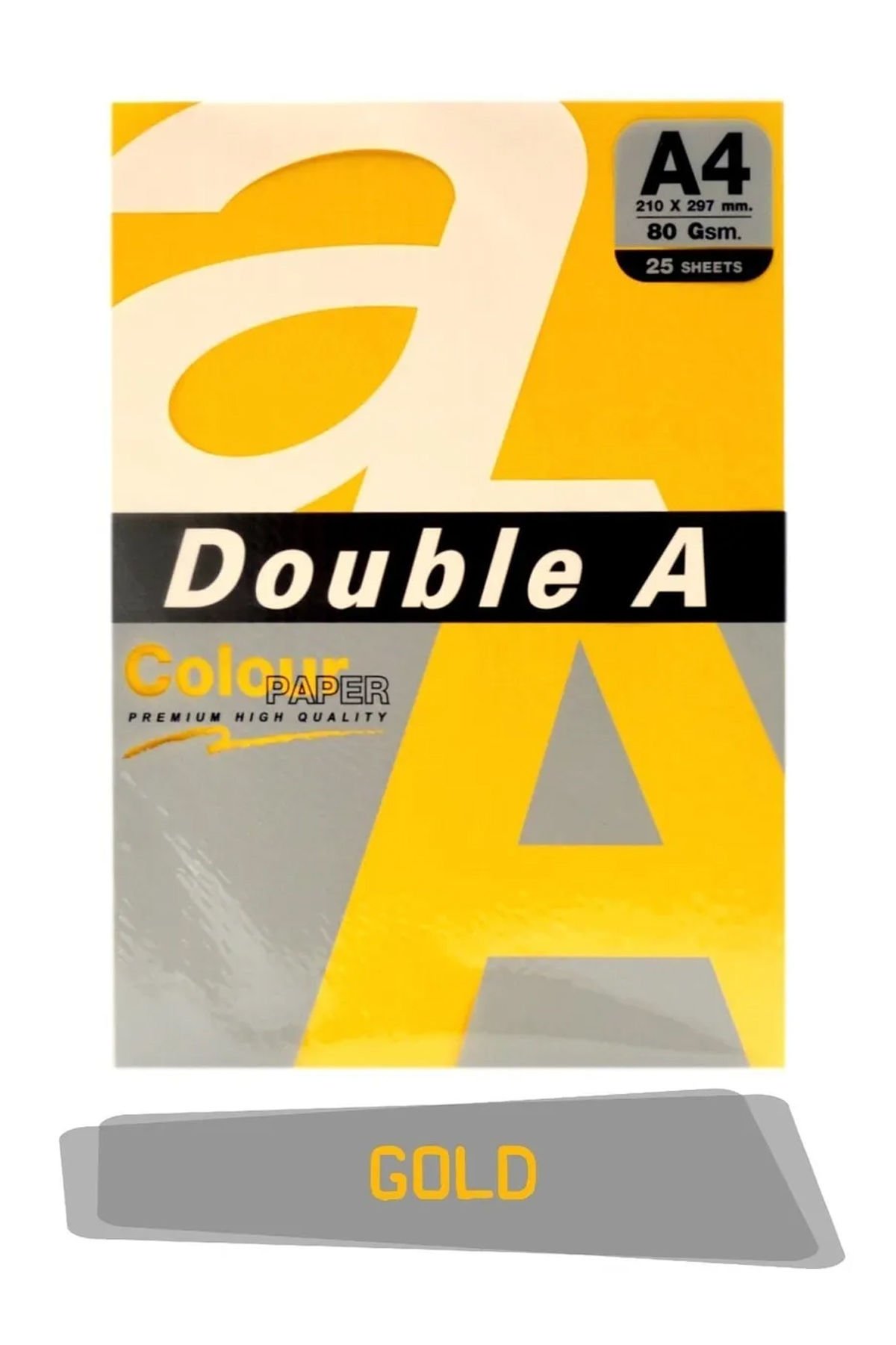 Double A Renkli Fotokopi Kağıdı 25 Lİ A4 80 GR Gold Altın