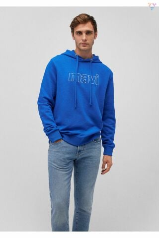 MAVİ ERKEK LOGO KAPÜŞONLU SWEATSHIRT  Saks 065606-70913