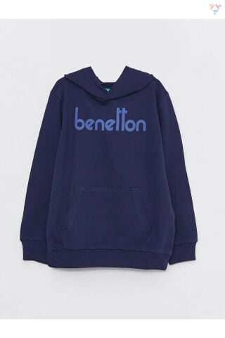 BENETTON ERKEK ÇOCUK E SMU UK_BENETTON YAZILI KAPŞONLU SWEATSHİRT 222A3BC1C202J