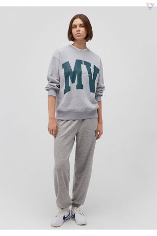 MAVİ KADIN BISIKLET YAKA LOGO SWEATSHIRT  Açık Gri 1S10147-80196