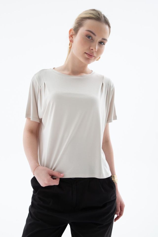 FASHION FRIENDS KADIN DÖKÜMLÜ CROP BLUZ 25Y0512K1
