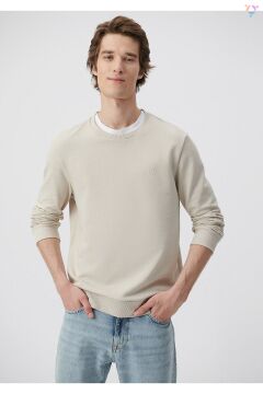 MAVİ ERKEK BİSİKLET YAKA SWEATSHIRT Açık Bej 0610060-70055