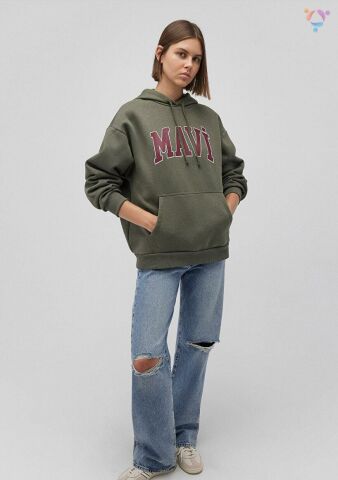 MAVİ KADIN MAVİ LOGO KAPÜŞONLU SWEATSHIRT Haki 1600361-71581