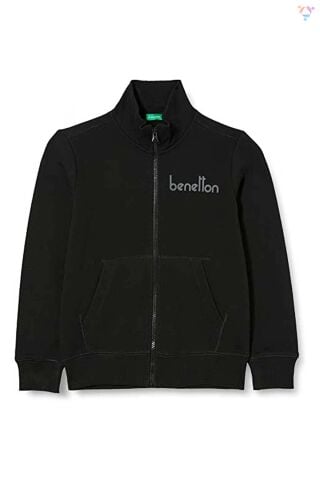 BENETTON ERKEK ÇOCUK E SMU UK_BENETTON YAZILI FERMUARLI SWEATSHİRT 222A3J68C502D