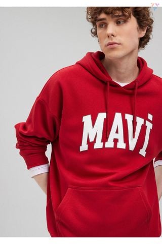 MAVİ ERKEK MAVİ BASKILI SWEATSHIRT Kırmızı 067149-86417