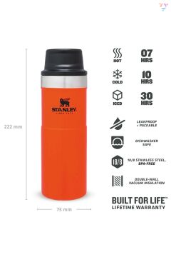 STANLEY 16OZ CLASSIC TRGR-ACTN MUG BLAZE ORANGE EU 10-06439-222