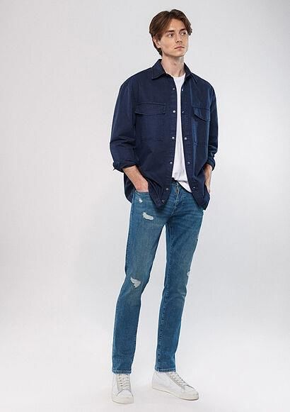 MAVİ ERKEK JAKE Mid Ripped Brushed Mavi Premium 0042283705