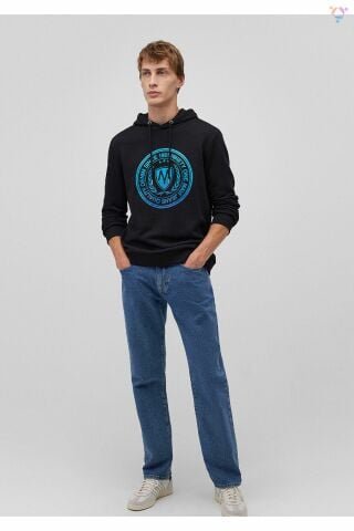 MAVİ ERKEK BASKILI KAPÜŞONLU SWEATSHIRT Siyah 0611721-900