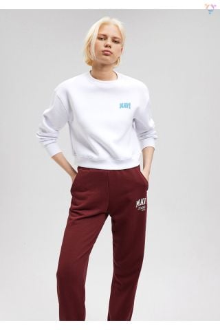 MAVİ KADIN LOGO KISA SWEATSHIRT Beyaz 1611601-620