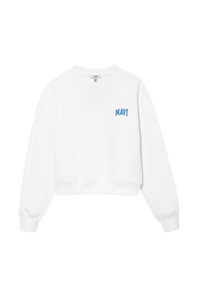 MAVİ KADIN LOGO KISA SWEATSHIRT Beyaz 1611601-620