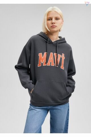 MAVİ KADIN MAVİ LOGO KAPÜŞONLU SWEATSHIRT Antrasit 1600361-80106