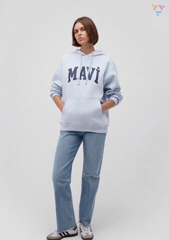 MAVİ KADIN MAVİ LOGO KAPÜŞONLU SWEATSHIRT Uçuk Mavi 1600361-70717