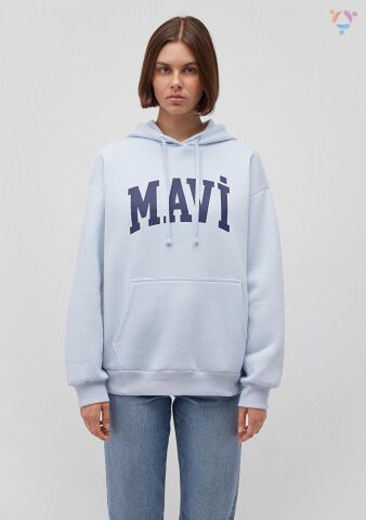 MAVİ KADIN MAVİ LOGO KAPÜŞONLU SWEATSHIRT Uçuk Mavi 1600361-70717