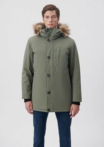 MAVİ ERKEK KAPÜŞONLU PARKA  Soluk Koyu Yeşil 010463-85485