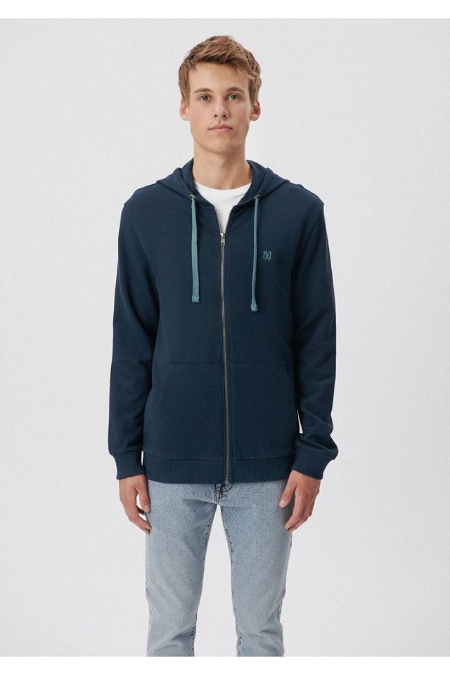 MAVİ ERKEK FERMUARLI SWEATSHIRT  Gece Lacivert 065582-26828