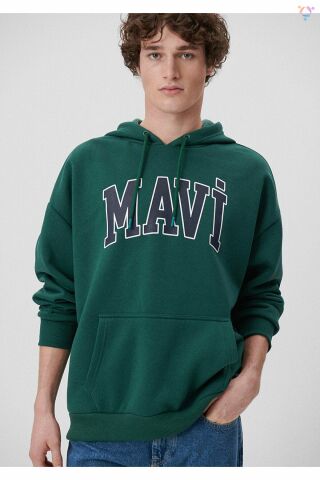 MAVİ ERKEK MAVİ BASKILI SWEATSHIRT Zümrüt Yeşil 067149-71874