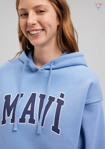 MAVİ KADIN MAVİ LOGO KAPÜŞONLU SWEATSHIRT Blue Bonn 1600361-70856