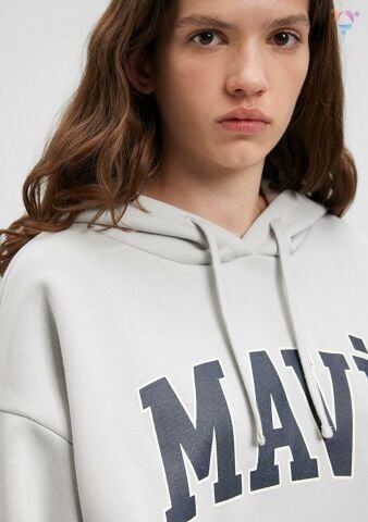 MAVİ KADIN MAVİ LOGO KAPÜŞONLU SWEATSHIRT Açık Gri 1600361-34322