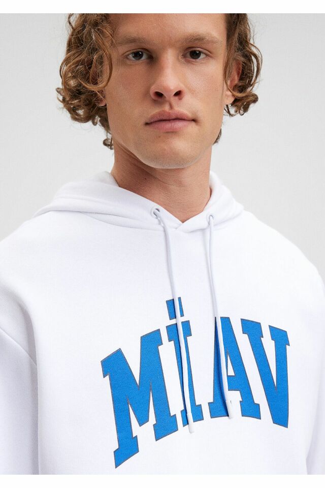 MAVİ ERKEK MİAV KAPÜŞONLU SWEATSHIRT Beyaz 0S10122-620