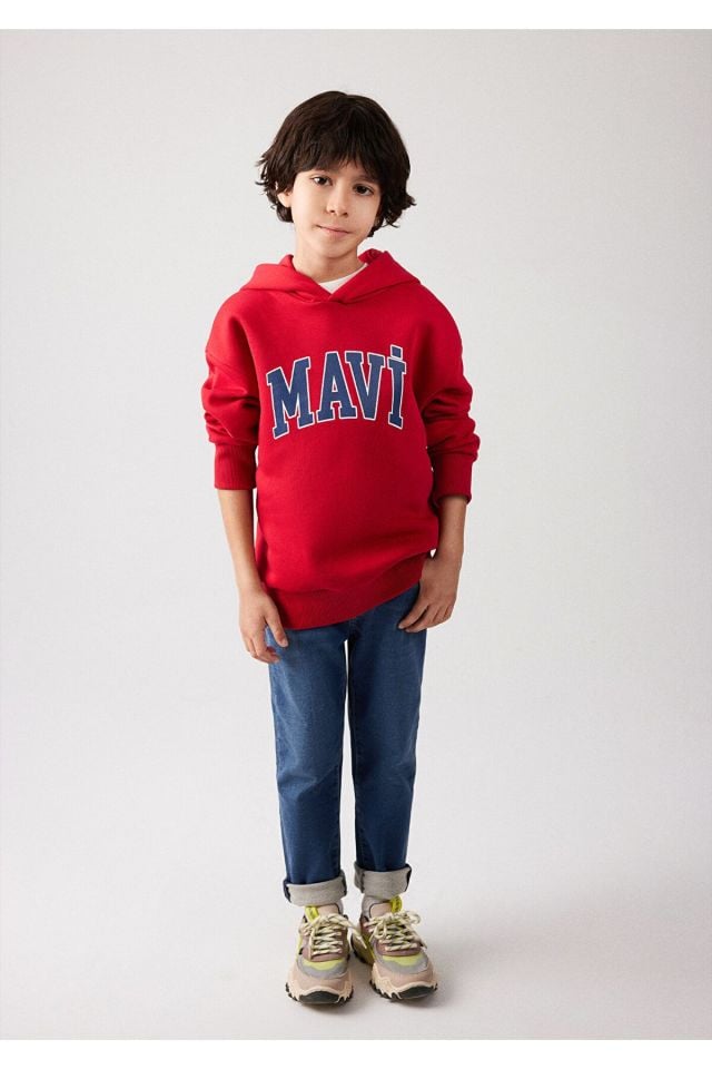 MAVİ ÇOCUK MAVİ BASKILI KAPÜŞONLU SWEATSHIRT  Koyu 6610110-70464