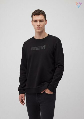 MAVİ ERKEK MAVİ BASKILI SWEATSHIRT Siyah 066303-900