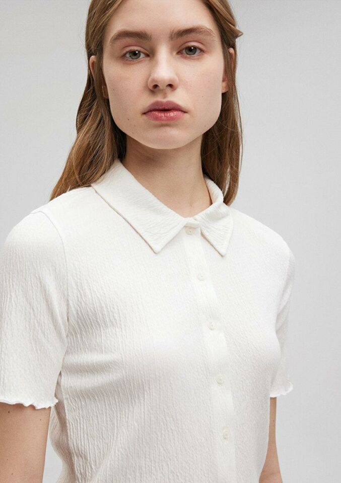 MAVİ KADIN BUTTON UP TOP Kırık Beyaz 1610873-81964