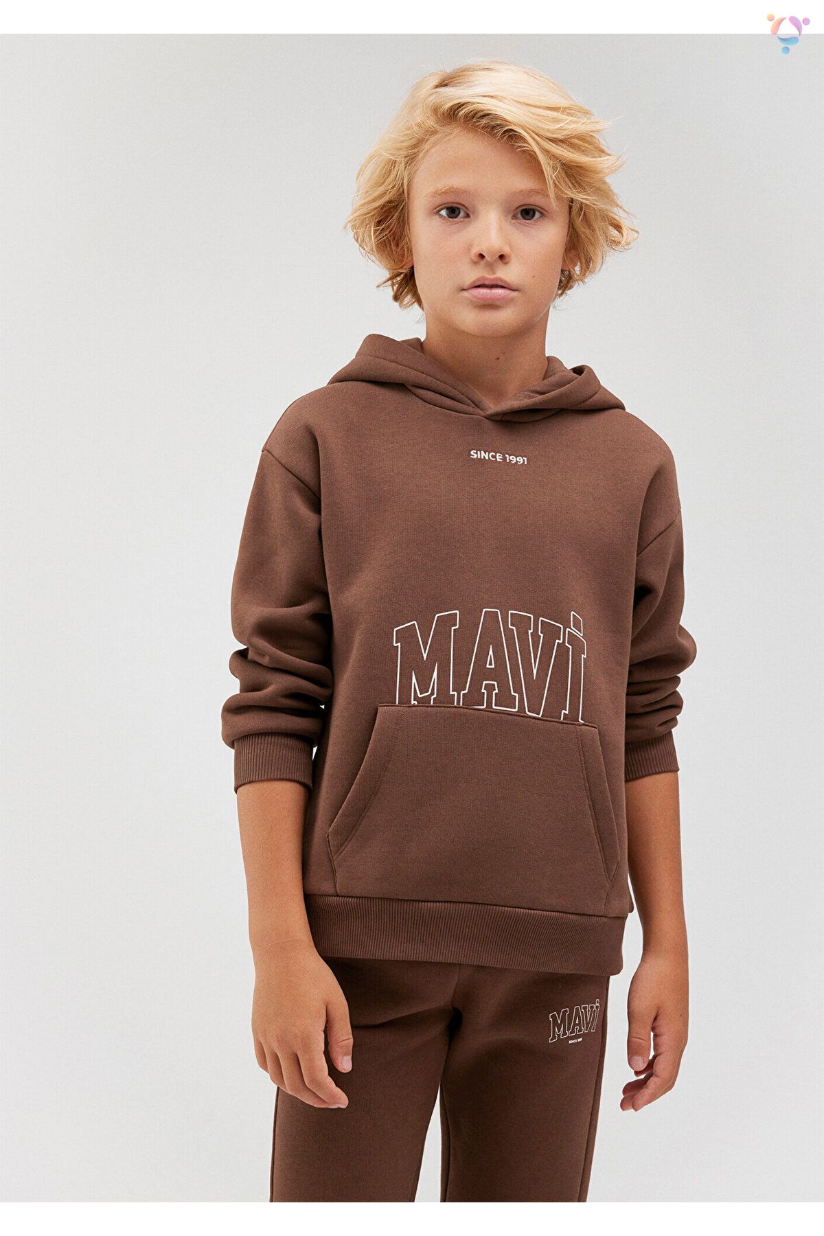 MAVİ ÇOCUK MAVİ LOGO BASKILI KAPÜŞONLU SWEATSHIRT P 6S10053-70243