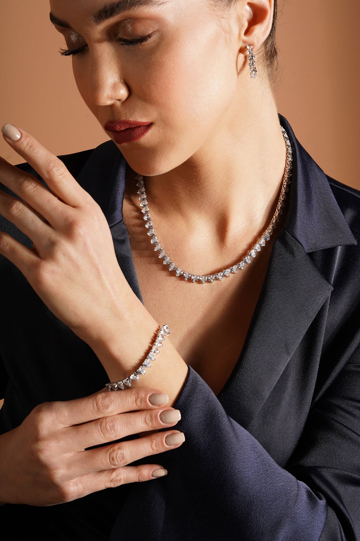 Diana Kolye Küpe Bileklik Set