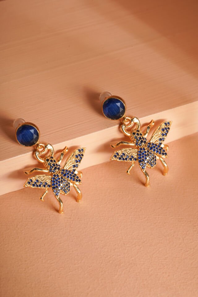 Lapis Taşlı Arı Küpe