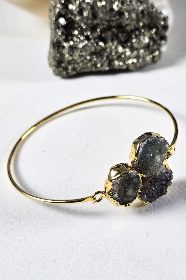 Druzy Taşlı Kelepçe Bileklik