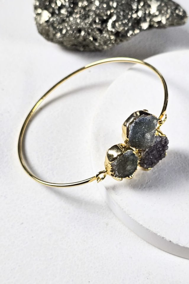 Druzy Taşlı Kelepçe Bileklik