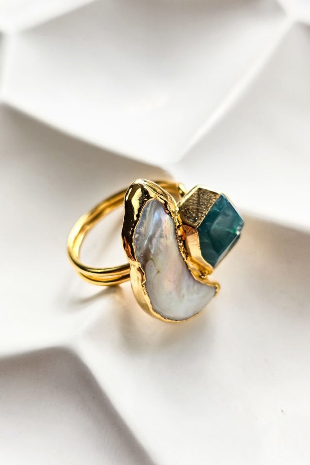 İnci ve Turmalin Yüzük