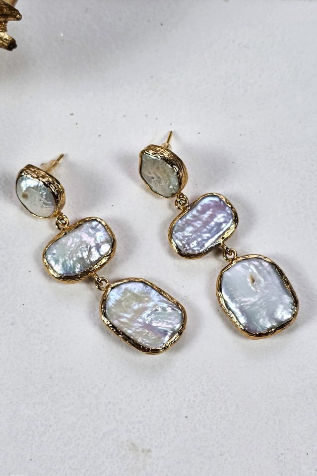 Üçlü  İnci Küpe