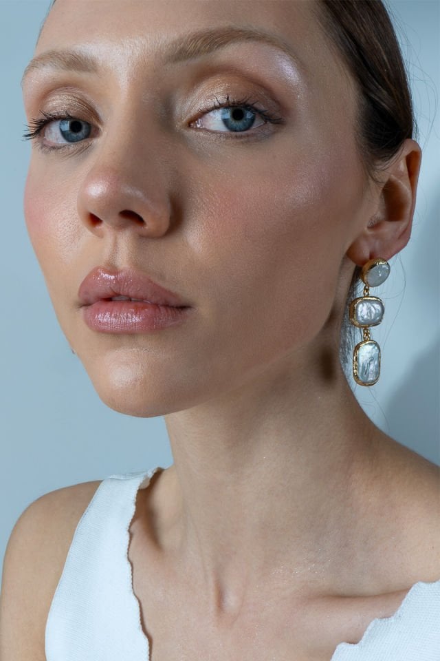 Üçlü  İnci Küpe