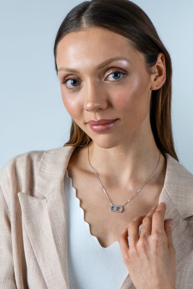 925 Ayar İthal Gümüş Mes Kolye