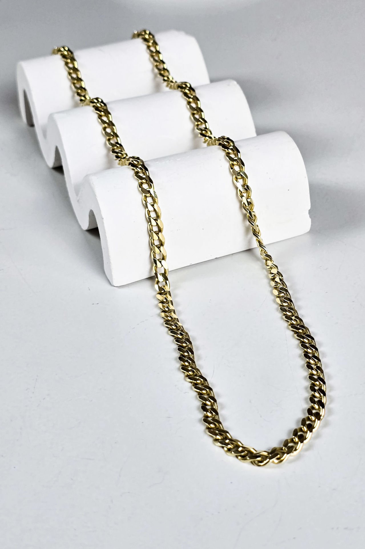 925 Ayar Gümüş 14 Ayar Altın Kaplama Gurmet Model 4 mm Zincir Kolye