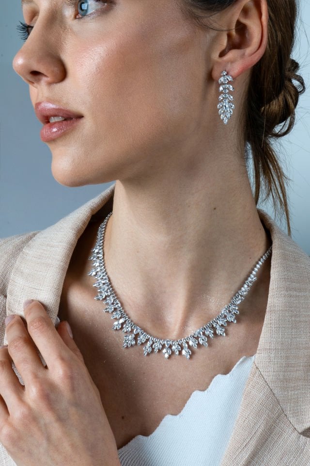 Leaf Kolye Küpe Set