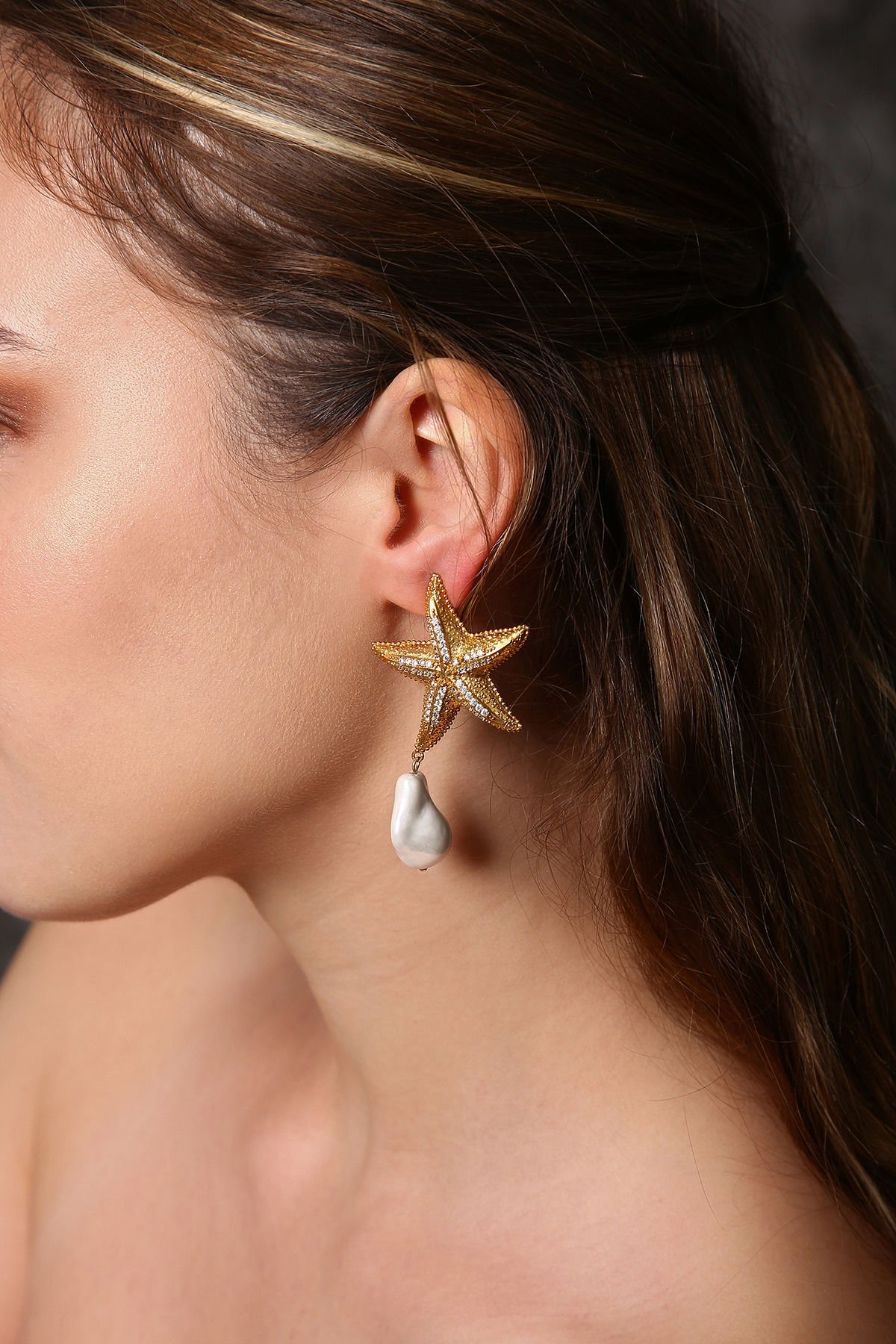 Pearly Starfish Küpe