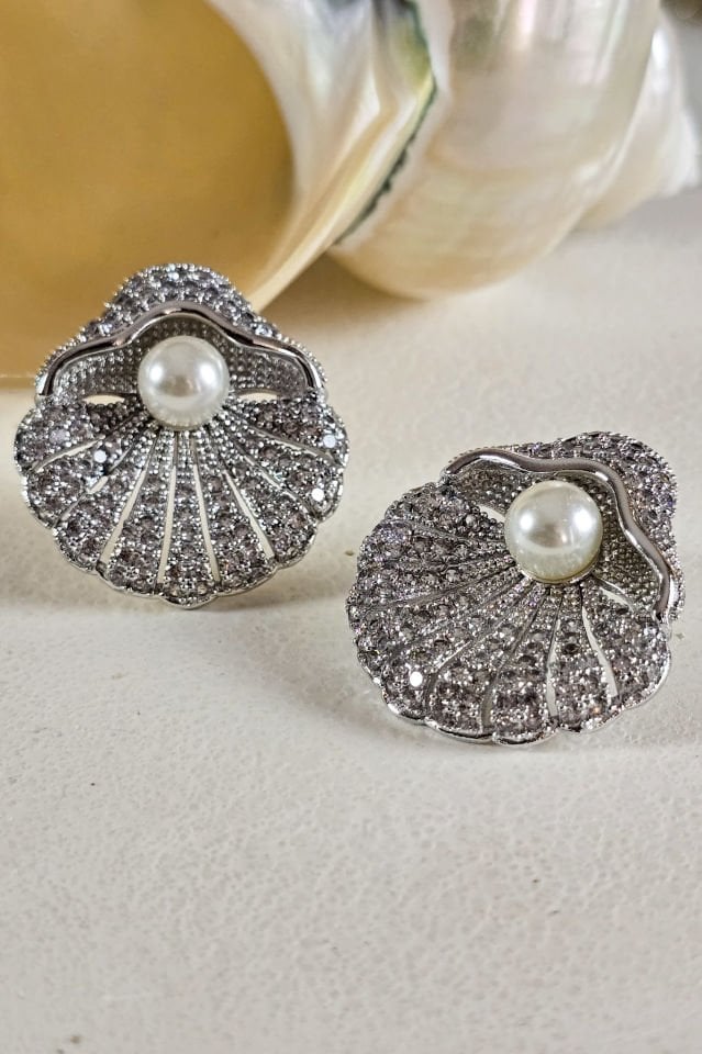 Oyster&Pearl Küpe Beyaz