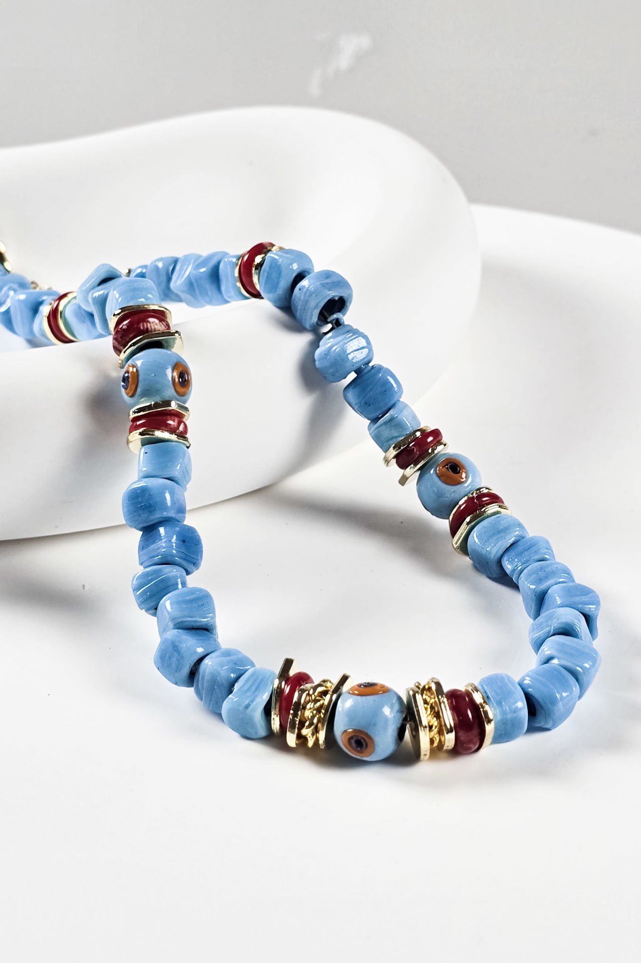 Bodrum Kolye Kırmızı Taşlı