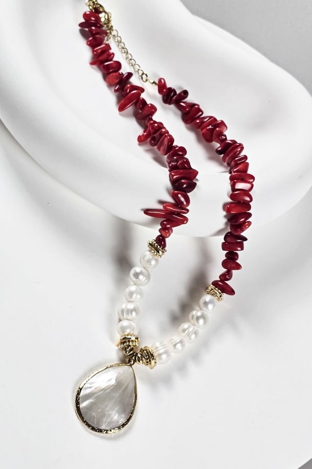 Mercan İnci Sedef Kolye