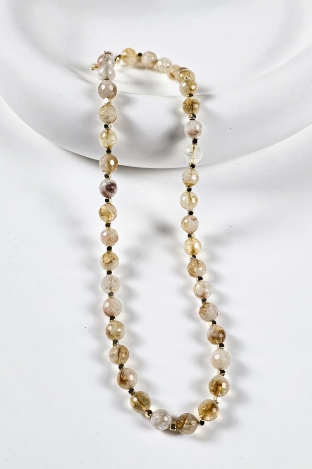 Sitrin Kolye Bileklik Set (3.Çakra/Solar Pleksus Çakra Taşı)