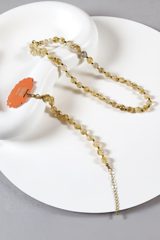 Sitrin Kolye Bileklik Set (3.Çakra/Solar Pleksus Çakra Taşı)