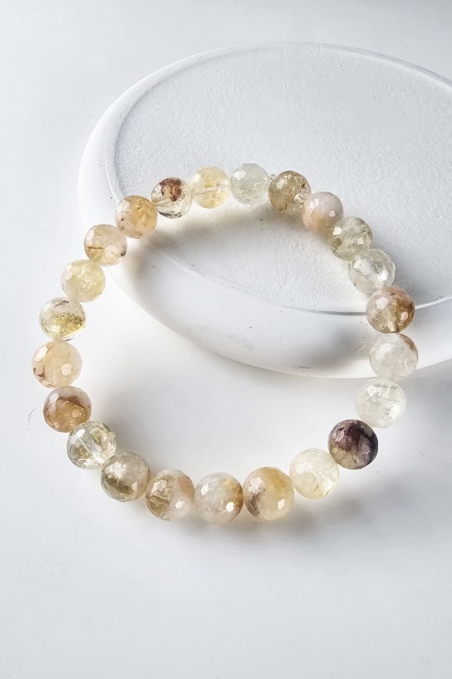 Sitrin Erkek Bileklik (3.Çakra/Solar Pleksus Çakra Taşı)