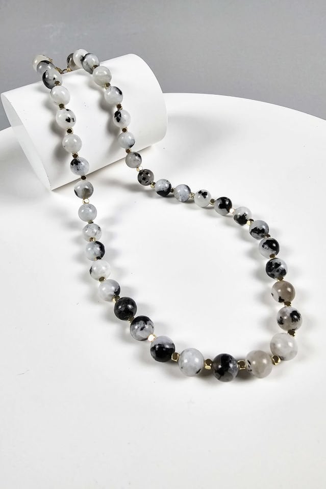 Ay Taşı Kolye Bileklik Set (2.Çakra/Sakral Çakra Taşı)