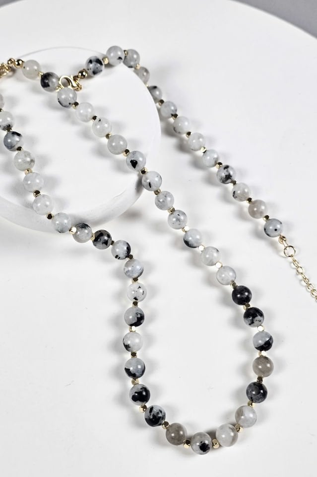 Ay Taşı Kolye Bileklik Set (2.Çakra/Sakral Çakra Taşı)