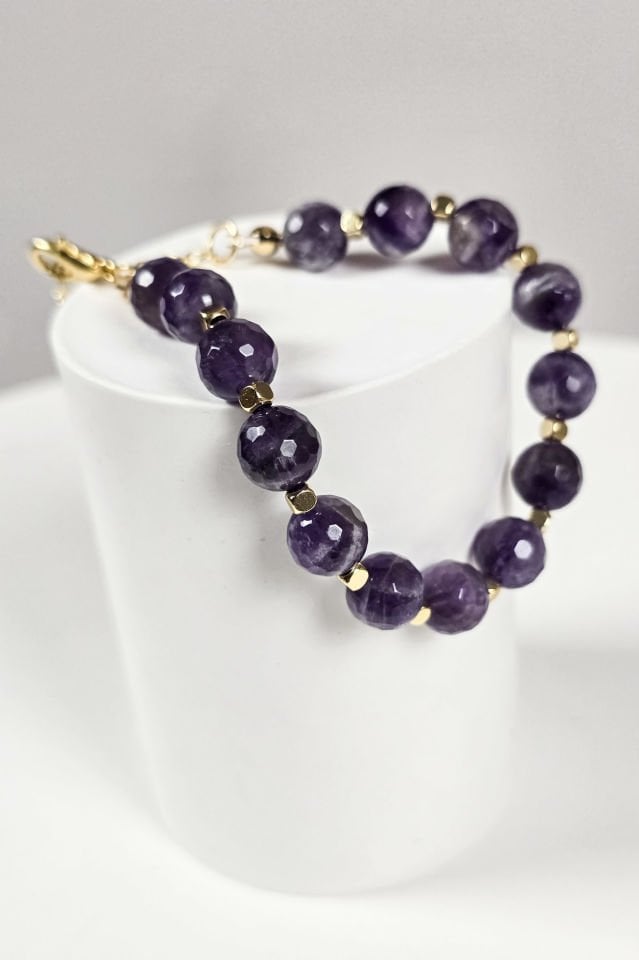 Ametist Bileklik (6.ve7.Çakra/Üçüncü Göz ve Tepe Çakra taşı)