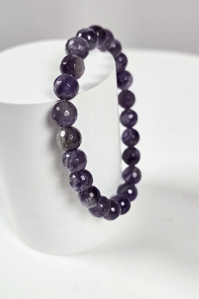 Ametist Bileklik Erkek (6.ve 7.  Çakra /Üçüncü Göz ve Tepe Çakra Taşı)